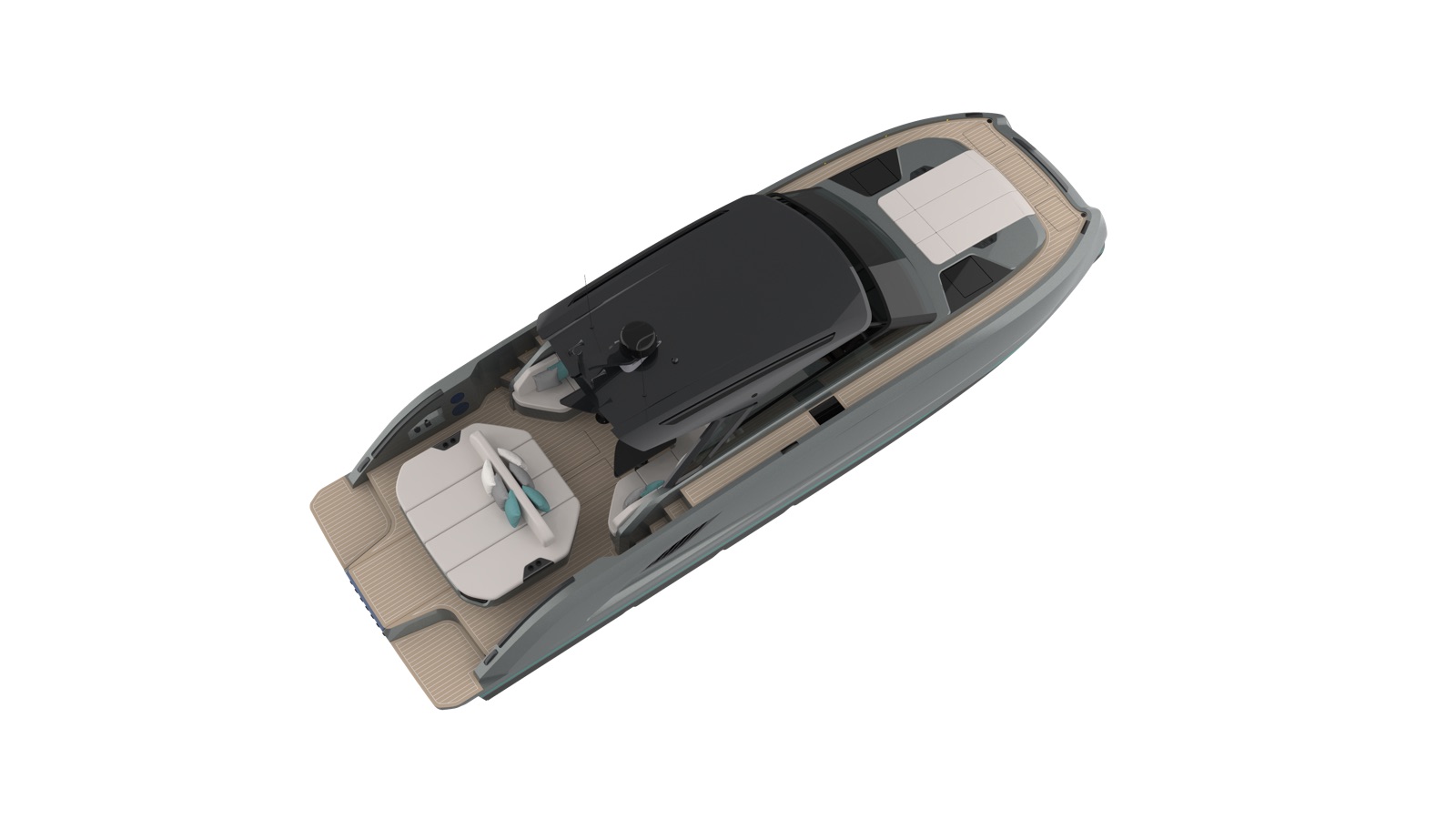 Close-up of VYBE 43 hull construction details